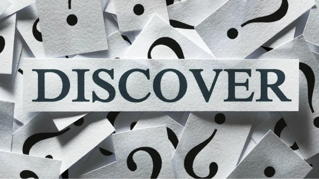 The word “DISCOVER” stands out among question mark symbols, representing improved technical optimization, AI content discovery, and enhanced search visibility.